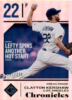 2018 Panini Chronicles - Press Proof #21 Clayton Kershaw Front