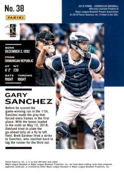 2018 Panini Chronicles - Press Proof #38 Gary Sanchez Back