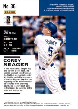 2018 Panini Chronicles - Teal #36 Corey Seager Back
