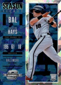 2018 Panini Chronicles - Contenders Optic Blue Ice #2 Austin Hays Front