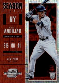 2018 Panini Chronicles - Contenders Optic Ruby Wave #5 Miguel Andujar Front