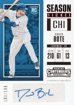 2018 Panini Chronicles - Contenders Season Tickets Red #30 David Bote Front