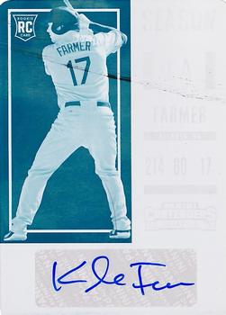 2018 Panini Chronicles - Contenders Tickets Printing Plates Cyan #15 Kyle Farmer Front