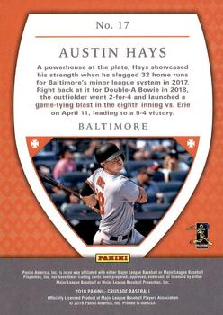 2018 Panini Chronicles - Crusade #17 Austin Hays Back