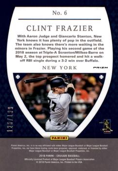 2018 Panini Chronicles - Crusade Ruby Wave #6 Clint Frazier Back