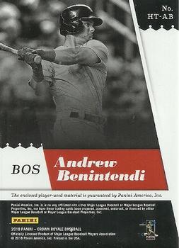 2018 Panini Chronicles - Heirs to the Throne Blue #HT-AB Andrew Benintendi Back