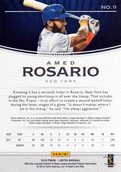 2018 Panini Chronicles - Limited #11 Amed Rosario Back