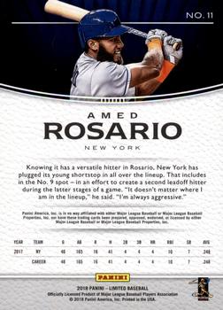 2018 Panini Chronicles - Limited Gold Spotlight #11 Amed Rosario Back