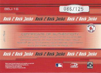 2005 Donruss Elite - Back 2 Back Jacks #BBJ-16 Jim Rice Back