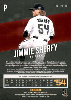 2018 Panini Chronicles - Prestige Autographs #PA-JS Jimmie Sherfy Back