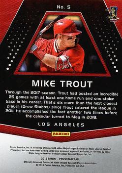 2018 Panini Chronicles - Prizm #5 Mike Trout Back