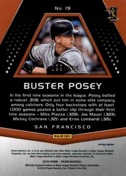 2018 Panini Chronicles - Prizm Hyper #19 Buster Posey Back