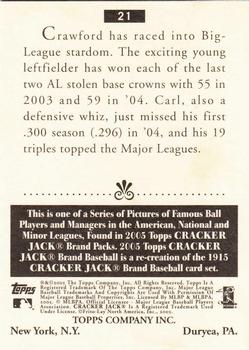 2005 Topps Cracker Jack #21 Carl Crawford Back