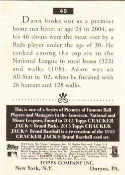 2005 Topps Cracker Jack #49 Adam Dunn Back