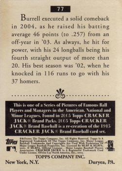 2005 Topps Cracker Jack #77 Pat Burrell Back