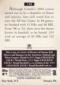 2005 Topps Cracker Jack #148 Jason Giambi Back