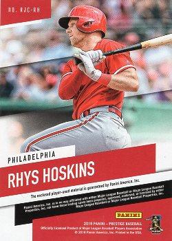 2018 Panini Chronicles - Rookie Jersey Collection Gold #RJC-RH Rhys Hoskins Back
