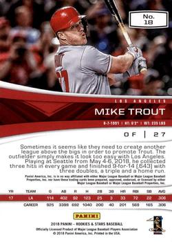 2018 Panini Chronicles - Rookies and Stars #18 Mike Trout Back