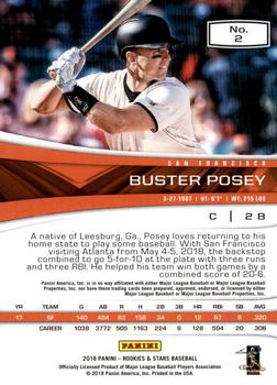 2018 Panini Chronicles - Rookies and Stars Holo Silver #2 Buster Posey Back
