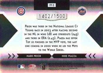 2005 Donruss Elite - Face 2 Face #FF-3 Mark Prior / Mike Piazza Back