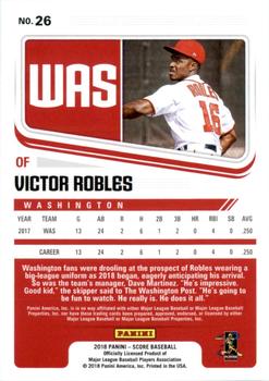 2018 Panini Chronicles - Score Gold Zone #26 Victor Robles Back