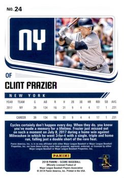 2018 Panini Chronicles - Score Teal #24 Clint Frazier Back