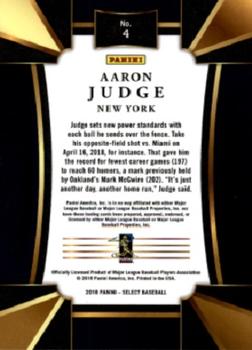 2018 Panini Chronicles - Select #4 Aaron Judge Back
