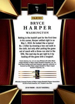 2018 Panini Chronicles - Select #7 Bryce Harper Back