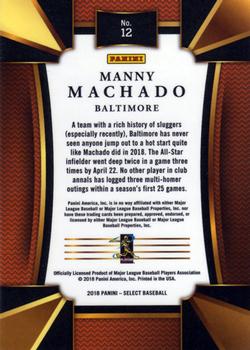 2018 Panini Chronicles - Select #12 Manny Machado Back