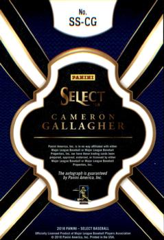 2018 Panini Chronicles - Select Signatures #SS-CG Cameron Gallagher Back