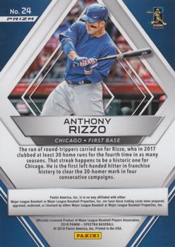2018 Panini Chronicles - Spectra #24 Anthony Rizzo Back