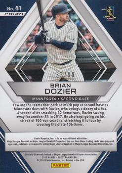 2018 Panini Chronicles - Spectra Neon Blue #41 Brian Dozier Back