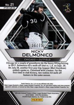 2018 Panini Chronicles - Spectra Neon Pink #21 Nicky Delmonico Back