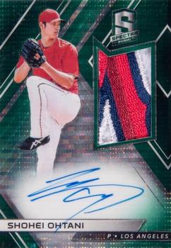 2018 Panini Chronicles - Spectra Rookie Jersey Autographs Green #RJA-SO Shohei Ohtani Front