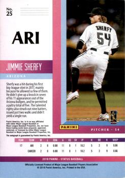 2018 Panini Chronicles - Status Autographs Gold #25 Jimmie Sherfy Back