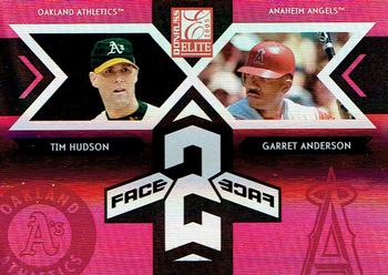 2005 Donruss Elite - Face 2 Face Red #FF-12 Tim Hudson / Garret Anderson  Front