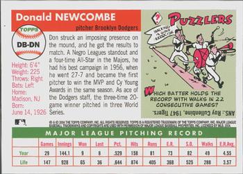 2005 Topps - Dem Bums #DB-DN Don Newcombe Back