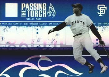2005 Donruss Elite - Passing the Torch #PT-35 Willie Mays / Andruw Jones Front