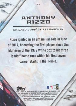 2018 Topps Fire #72 Anthony Rizzo Back