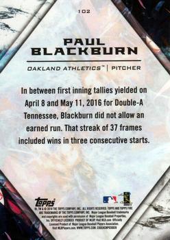 2018 Topps Fire #102 Paul Blackburn Back