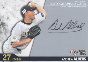 2018 BBM Orix Buffaloes - Autographed #NNO Andrew Albers Front