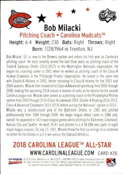 2018 Choice Carolina League All-Stars #26 Bob Milacki Back