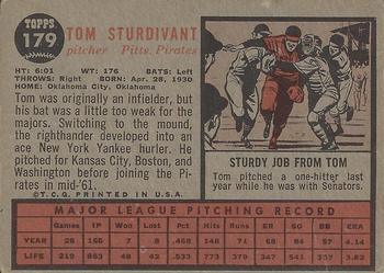 2015 Topps - Topps Originals Buybacks 1962 #179 Tom Sturdivant Back