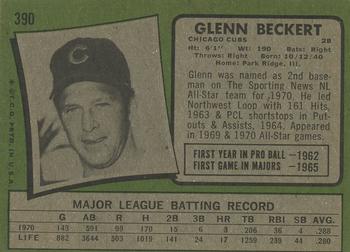 2015 Topps - Topps Originals Buybacks 1971 #390 Glenn Beckert Back