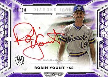 2018 Topps Diamond Icons - Red Ink Autographs Purple #RIA-RY Robin Yount Front