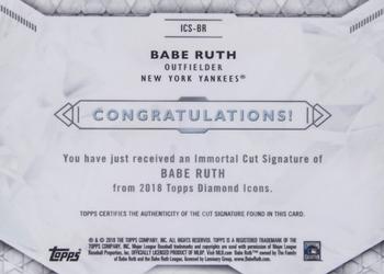 2018 Topps Diamond Icons - Immortal Cut Signatures #ICS-BR Babe Ruth Back