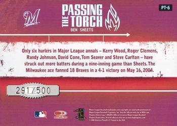 2005 Donruss Elite - Passing the Torch Red #PT-6 Ben Sheets Back