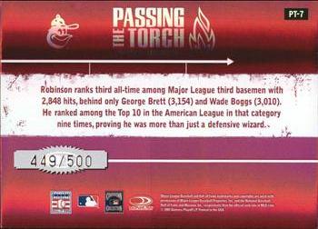 2005 Donruss Elite - Passing the Torch Red #PT-7 Brooks Robinson Back