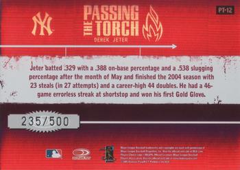 2005 Donruss Elite - Passing the Torch Red #PT-12 Derek Jeter Back