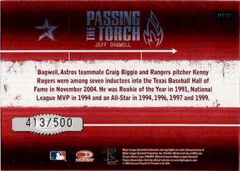 2005 Donruss Elite - Passing the Torch Red #PT-17 Jeff Bagwell Back